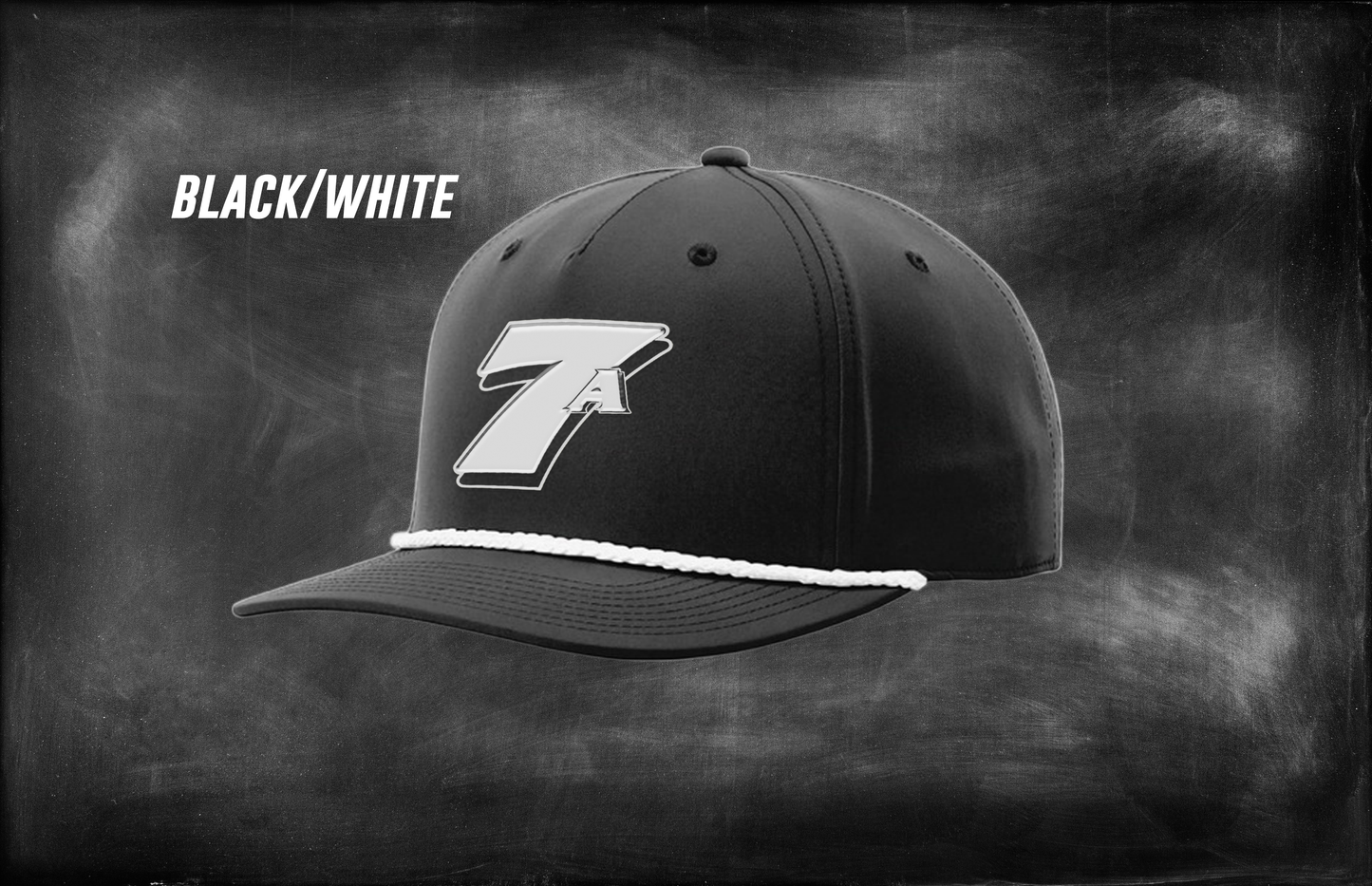 Black with White Rope 7A Icon Hat