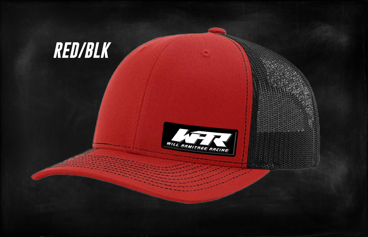 Red/Black Rubber Patch Hat